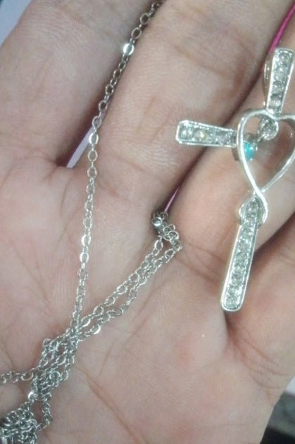 Infinity Cross Birthstone Pendant Necklace (12 Colors)